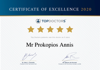 top doctors certificate of excellence Prokopis Annis. 2